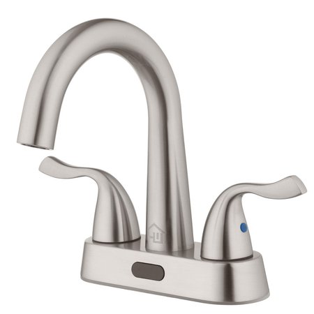 HOMEWERKS Homewerks Brushed Nickel Motion Sensing Centerset Bathroom Sink Faucet 4 in. 26-B423S-BN-HW